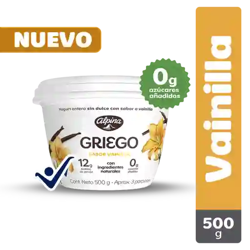 Alpina Yogurt Griego Vainilla Entero Sin Dulce