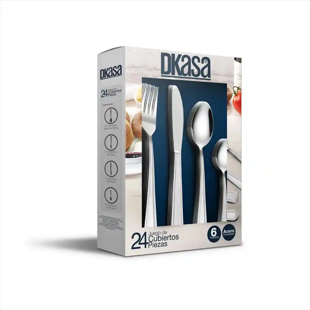 Juego De Cubiertos 6 Puestos 24 Piezas