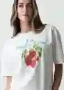 Camiseta Mujer Crudo Puro Claro Talla S 403G040 Naf Naf