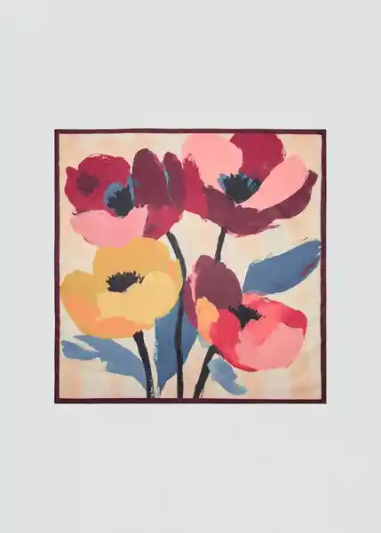 Pañuelo Poppy Rosa Talla 99 Mujer Mango