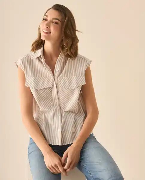 Camisa Café Barro Medio Talla M 113G012 Esprit