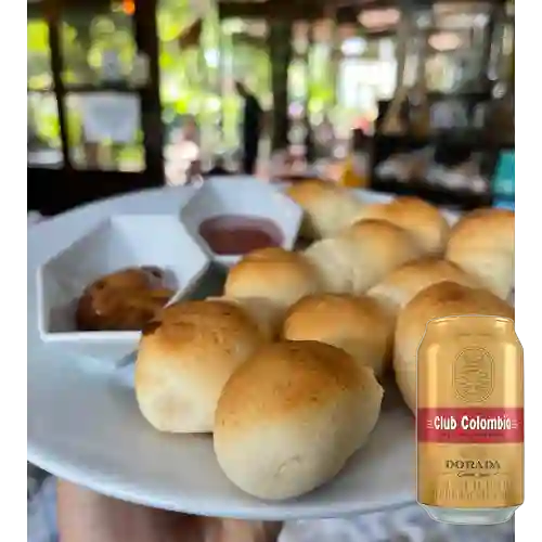 Combo Mini Pandebonos c/ Arequipe + Club Col. Dorada Lata 330ml