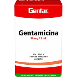 Gentamicina Genfar (80 Mg)