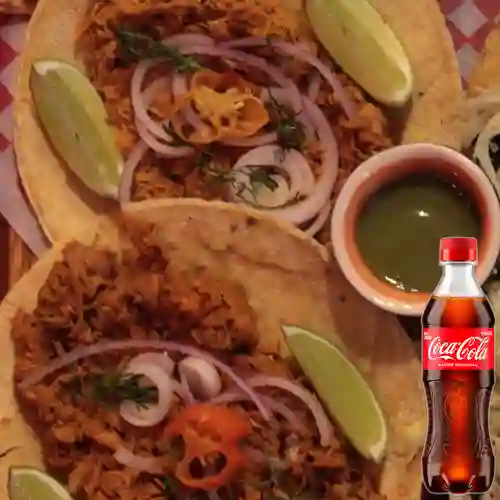 Combo Tacos de Cochinita Pibill + Cocacola Orig 400 ml