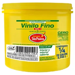 Tito Pabón Vinilo Fino 1/4 Blanco Almendra 946 mL