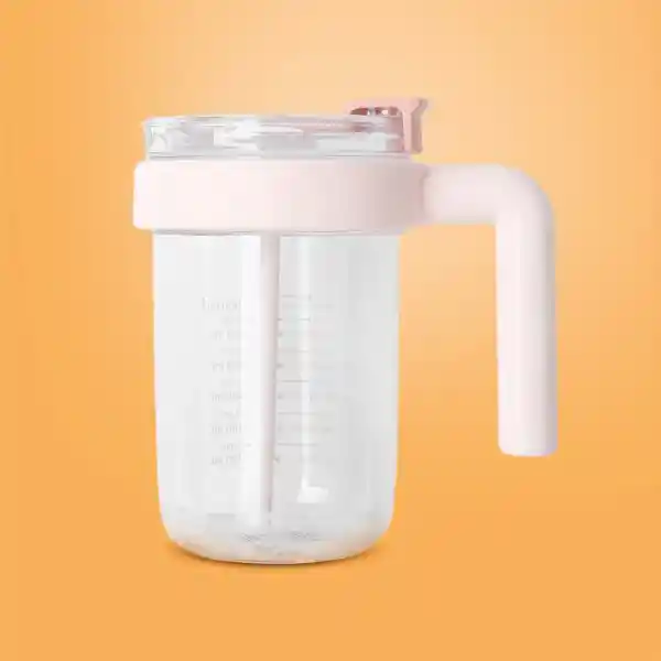 Vaso Plástico Con Asa Blanca 1000 mL Miniso