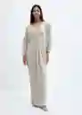 Vestido Leialu-A Plata Talla M Mujer Mango