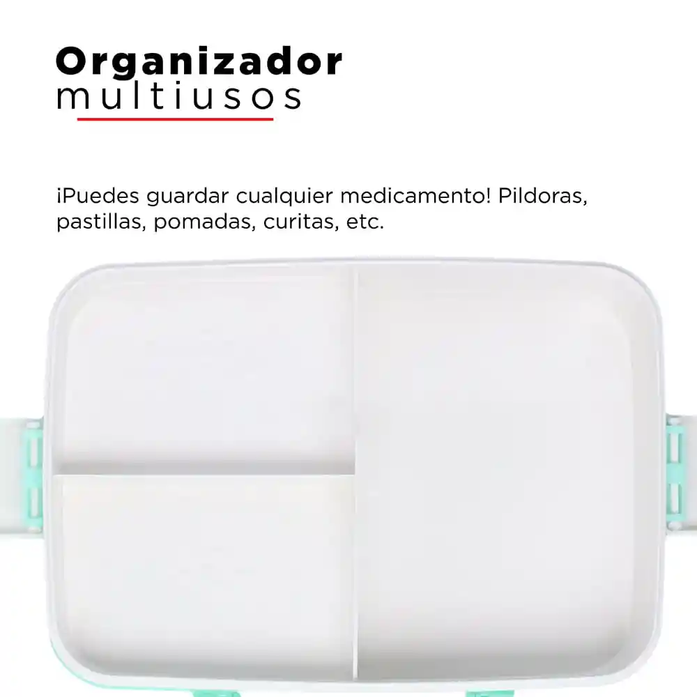 Miniso Organizador de Plástico Para Medicina de Dos Capas Azul