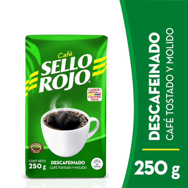 Sello Rojo Café Descafeinado Tostado y Molido 250 g