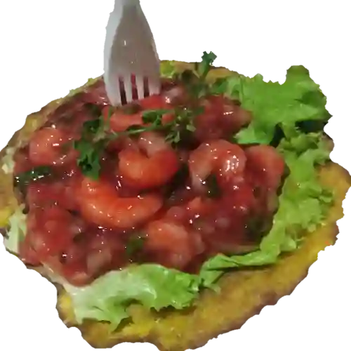 Tostada Ceviche de Camarones