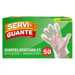 Servi-Guante Guantes Desechables de Plástico Tamaño Mediano