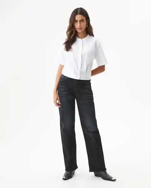 Camisa Cropped Oxford Blanco 0 Claro Talla S Chevignon