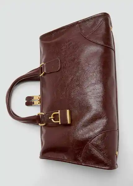 Bolso M Agnes Chocolate Talla 99 Mujer Mango