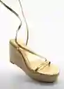 Sandalias Ficus Oro Talla 39 Mujer Mango