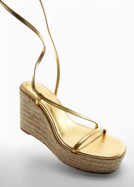 Sandalias Ficus Oro Talla 39 Mujer Mango