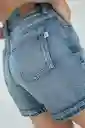Short Denim Mom Color Azul Medio Talla 12 Ragged