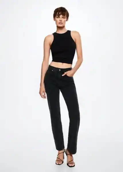 Jeans Matilda Tejano Negro Talla 44 Mujer Mango