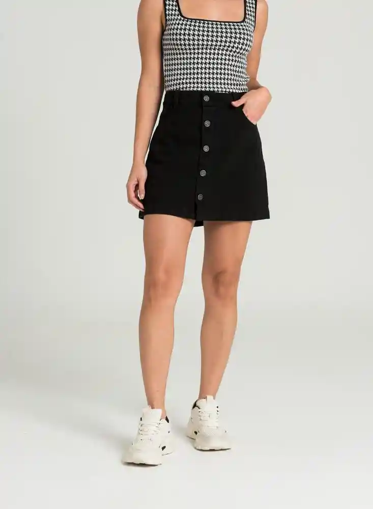 Falda Corta Negro Talla 10 People