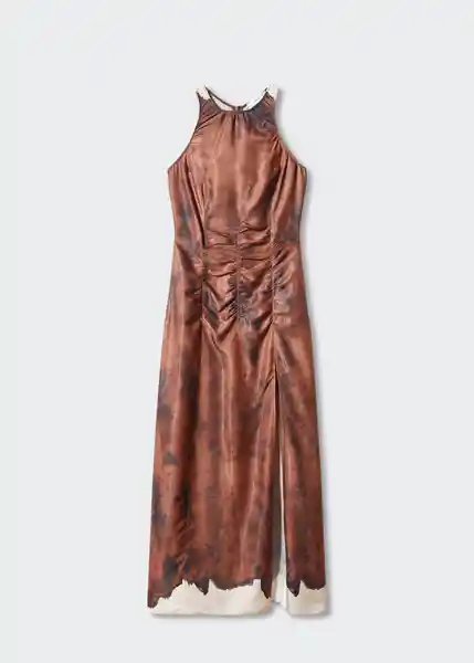 Vestido Rana Marrón Talla L Mujer Mango