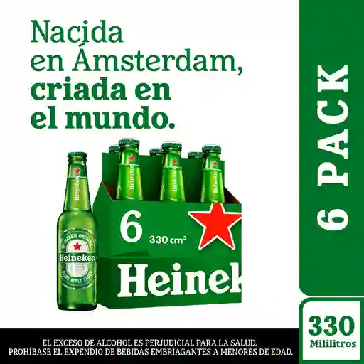 Heineken Cerveza Bnr 330 mL x 6 Und