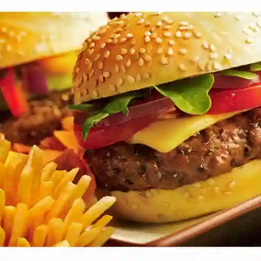 2 Hamburguesas Sencilla Mas Papas