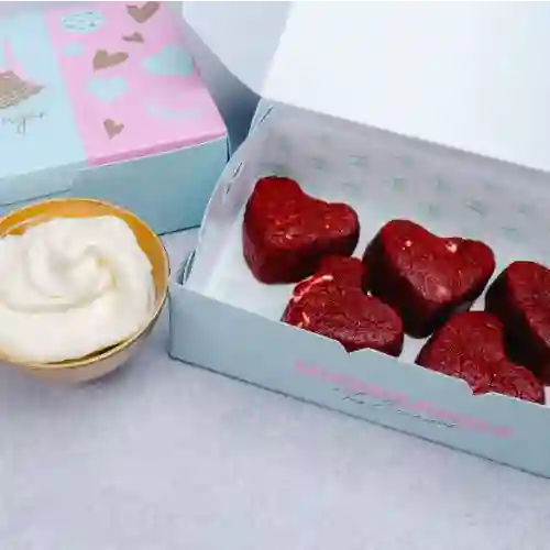 Box Red Velvet Corazón X5