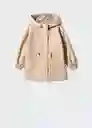 Abrigo Parka Selena Camel Talla 08 Niñas Mango