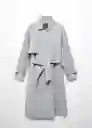 Gabardina Trench Anchovy Azul Talla XS Mujer Mango