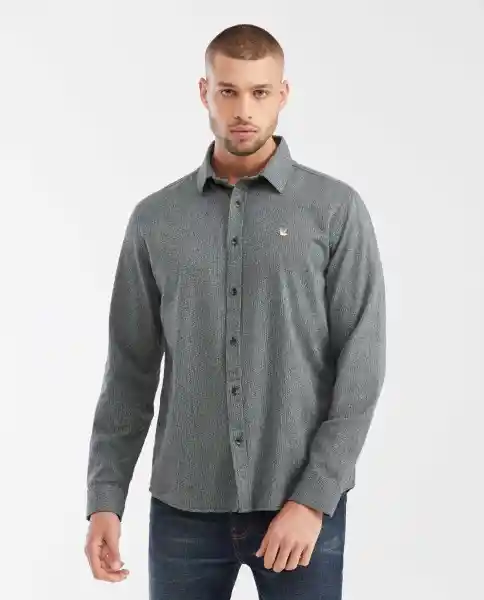 Camisa New Texture Verde Nafta Ultraoscuro Talla M Chevignon