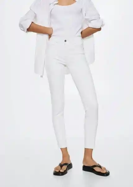 Jeans Pushup Blanco Talla 48 Mujer Mango