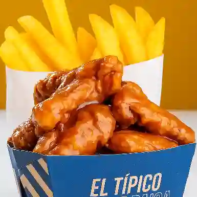 Alitas de Pollo X8 Piezas con Papa