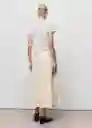 Falda Patri Marfil Talla 36 Mujer Mango