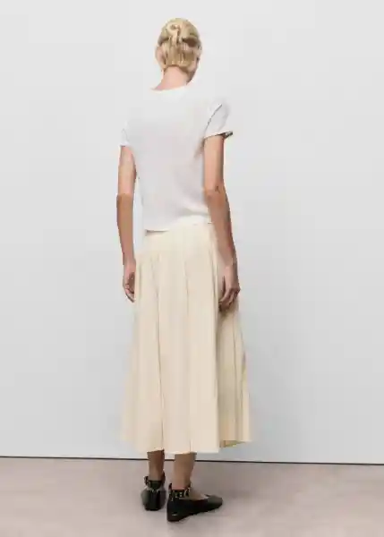 Falda Patri Marfil Talla 36 Mujer Mango