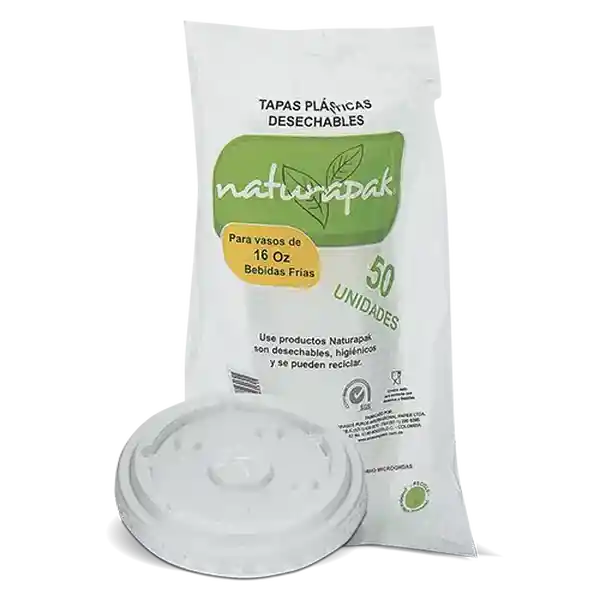 Naturapak Tapa Vaso Bebida Fria 16 oz