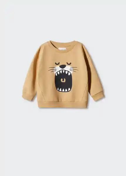 Buzo Sudadera Mouth Camel Talla 72 Niños Mango