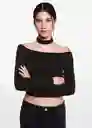 Top Glam Negro Talla 20 Teen Niñas Mango