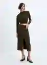 Falda Percebe Khaki Talla XS Mujer Mango