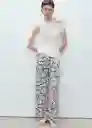 Pantalón Coco Crudo Talla L Mujer Mango