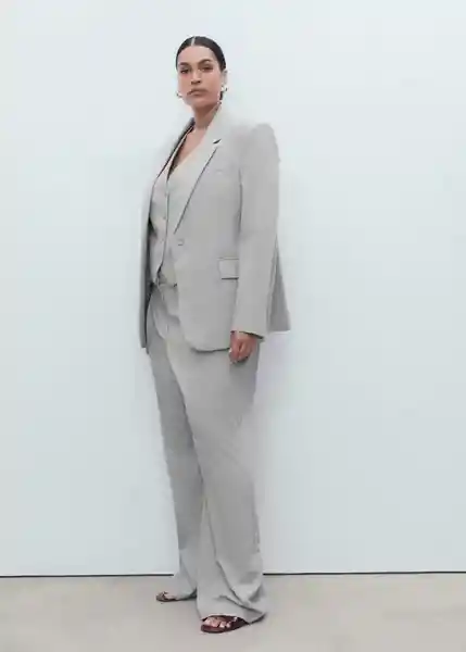Blazer Americana Bowery Gris Talla S Mujer Mango
