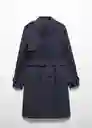 Gabardina Trench Polana Navy Talla L Mujer Mango