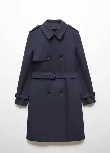 Gabardina Trench Polana Navy Talla L Mujer Mango