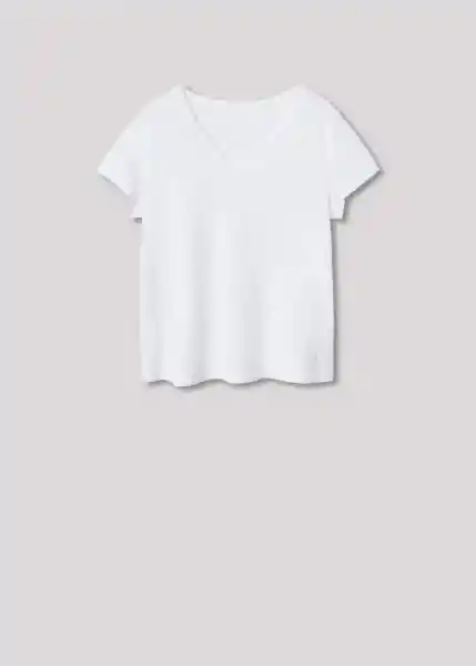 Camiseta Am055 Blanco Talla L Mujer Mango