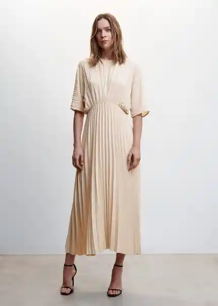 Vestido Athens-A Offwhite Talla M Mujer Mango