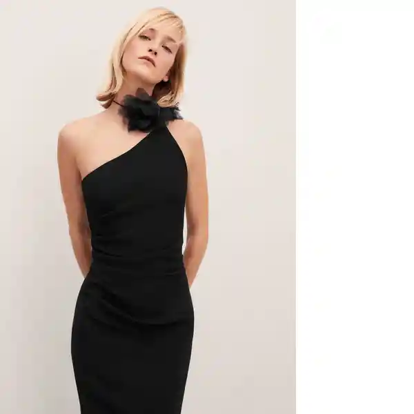 Vestido Milano Negro Talla M Mujer Mango