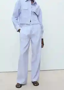 Pantalón Maneli Azul Talla 40 Mujer Mango