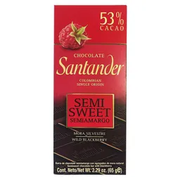 Santander Chocolate De Tabla Fina 53% Con Mora