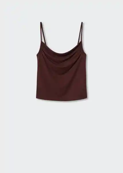 Top Cheki Chocolate Talla 18 Mujer Mango