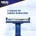 GILLETTE Prestobarba Cuchilla de Afeitar Desechable 5 Cuchillas para Hombre con 2 Hojas de Larga Duración y Cabeza Fija para Rasurar