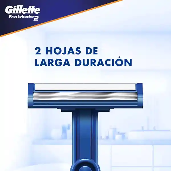 GILLETTE Prestobarba Cuchilla de Afeitar Desechable 5 Cuchillas para Hombre con 2 Hojas de Larga Duración y Cabeza Fija para Rasurar