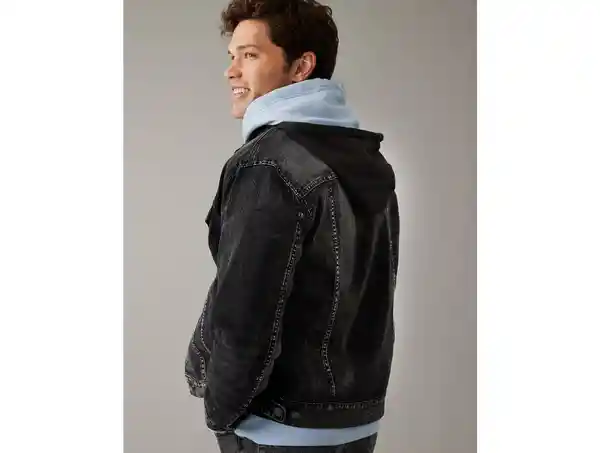 Chaqueta Cuello Hombre Negra Talla Medium American Eagle